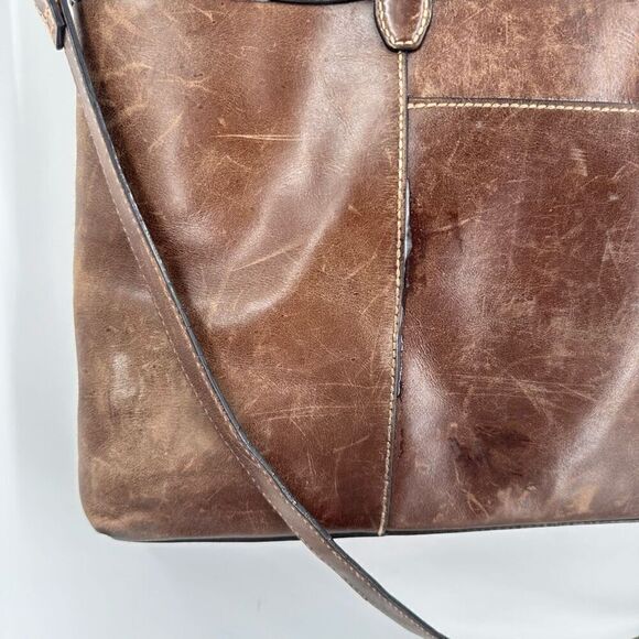 Vintage Fossil Women's Leather Messenger Shoulder Bag Handbag Dark Brown Medium - Picture 3 of 12